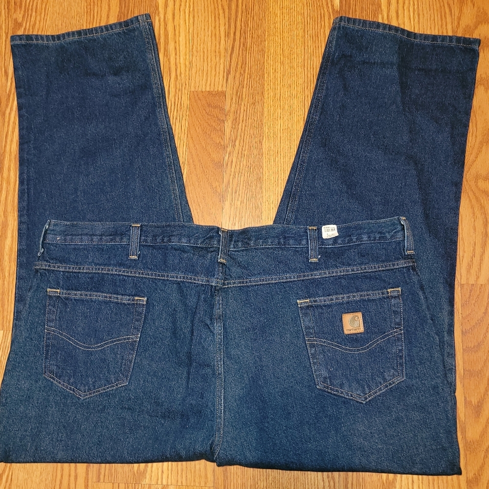 New Carhartt Relaxed Fit Jeans Size 46/30 Work Pants Blue Blue FAST SHIP